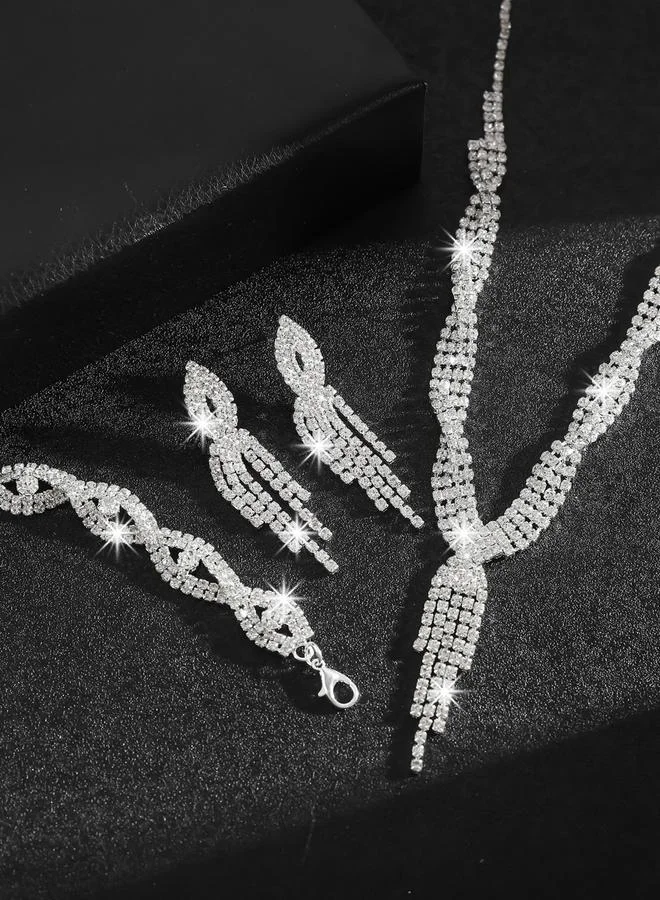 Take Two  3-Piece Embellished Tassel Necklace, Bracelet And Earrings Jewelry Set for Women | Best Price UAE